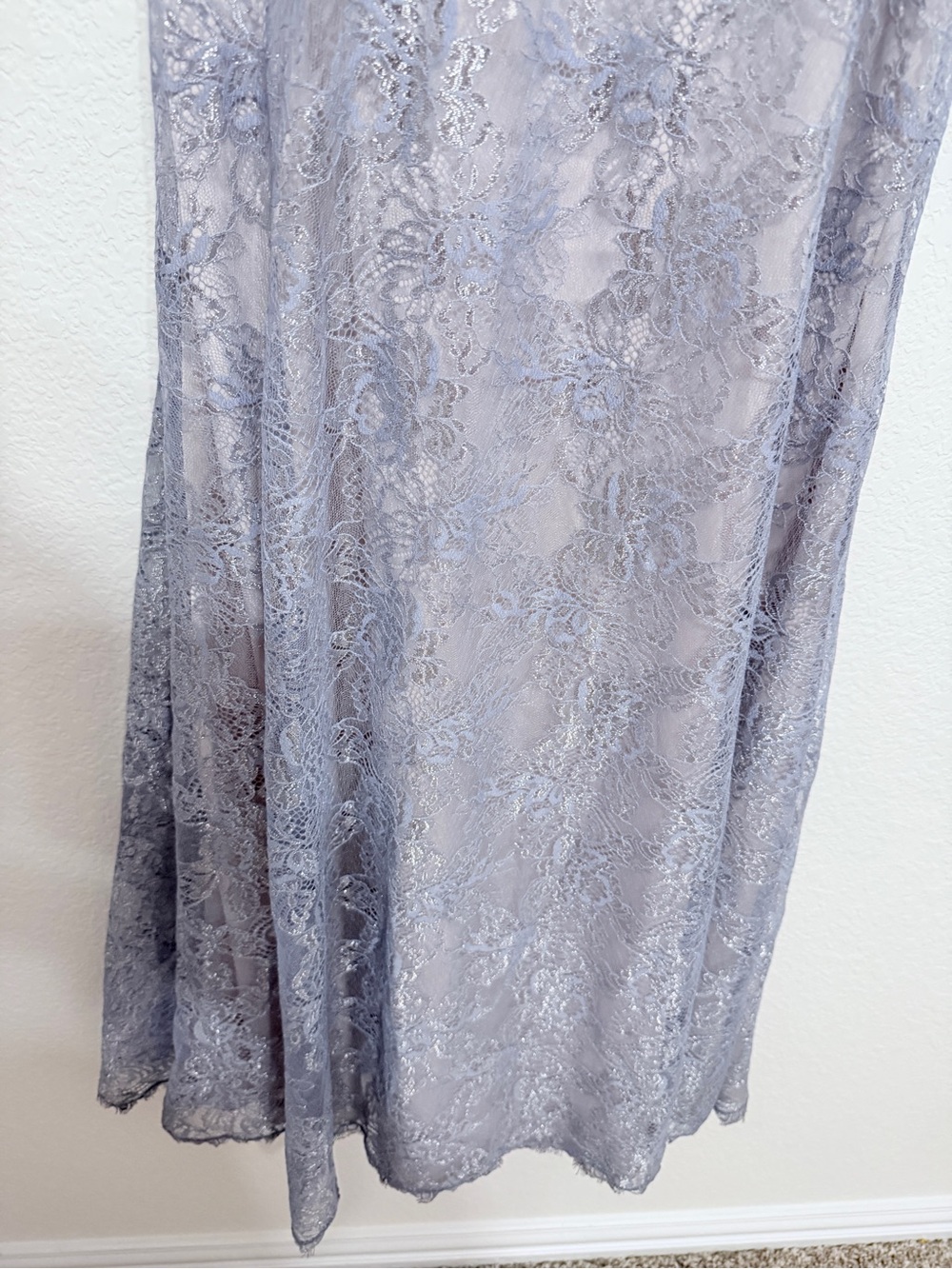 BHLDN Metallic Lace Midi Dress in Purple metallic size XS - Picture 6 of 11